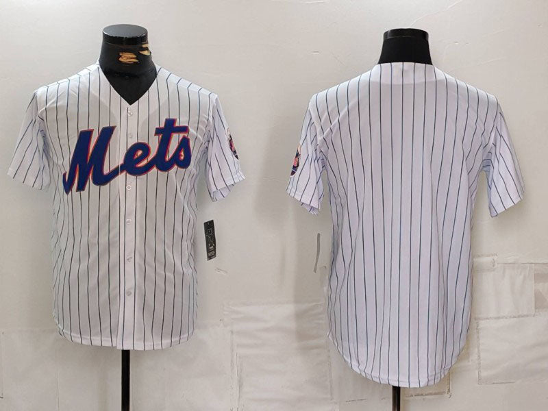Custom White NYM Baseball Shirt Top