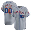 Custom Gray NYM Baseball Shirt Top
