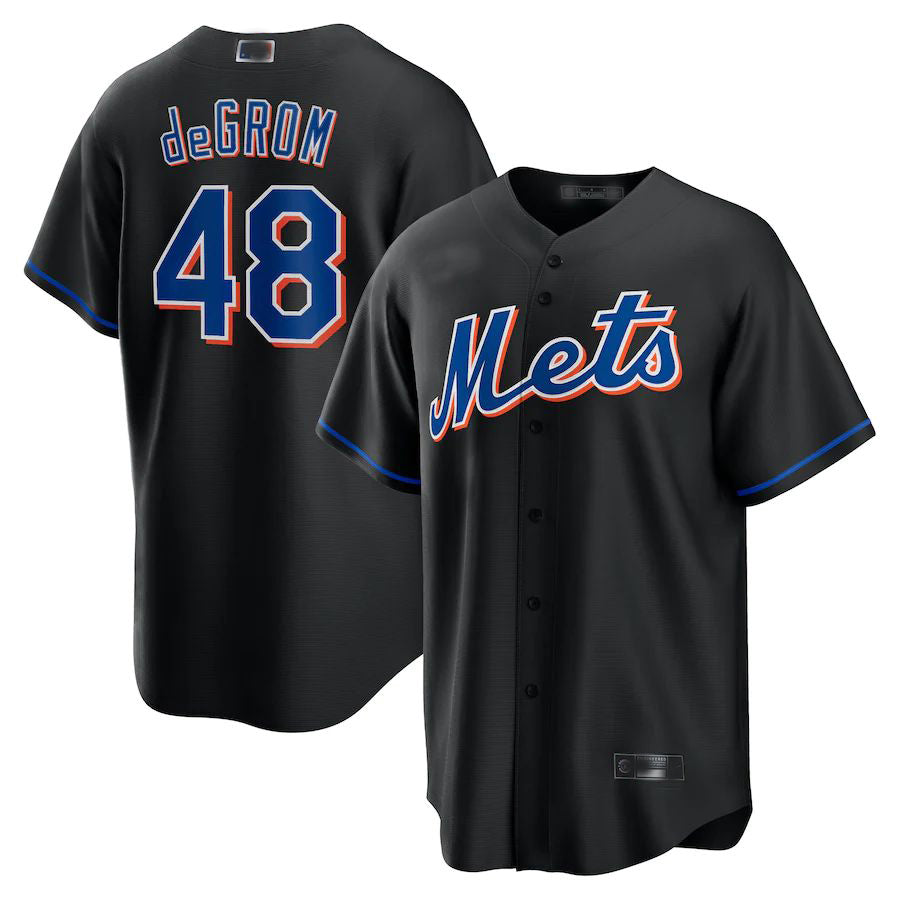 Custom #48 Black 2022 NYM Baseball Shirt Top