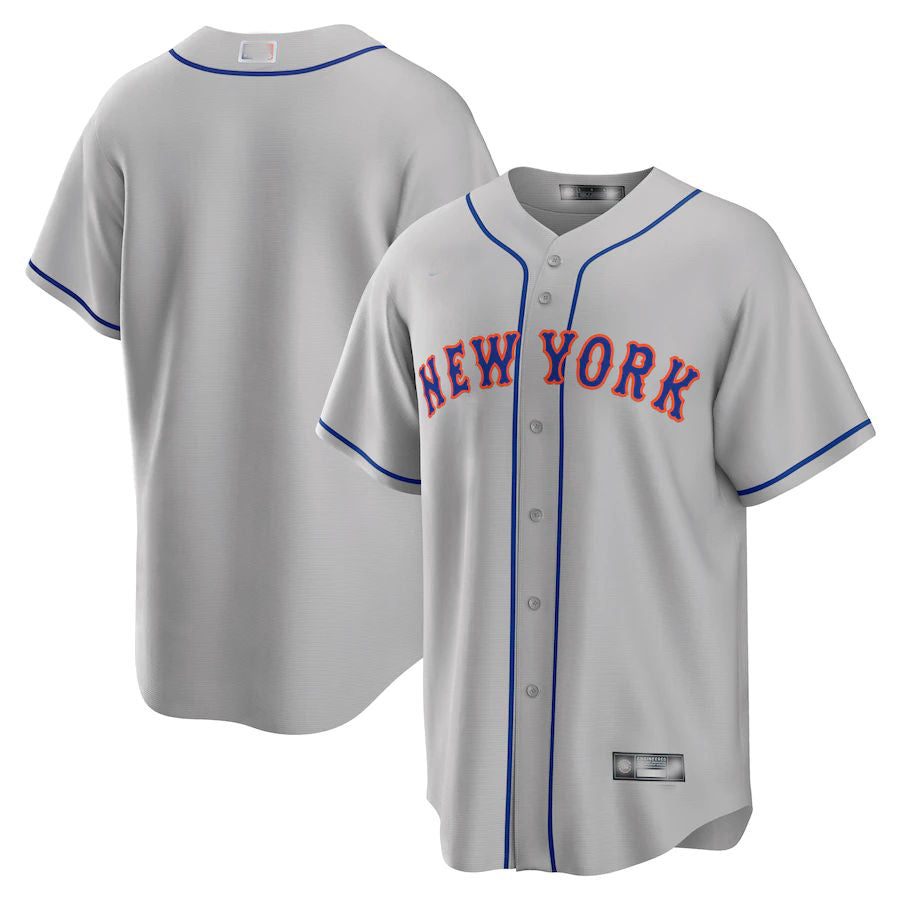 Custom Gray NYM Baseball Shirt Top