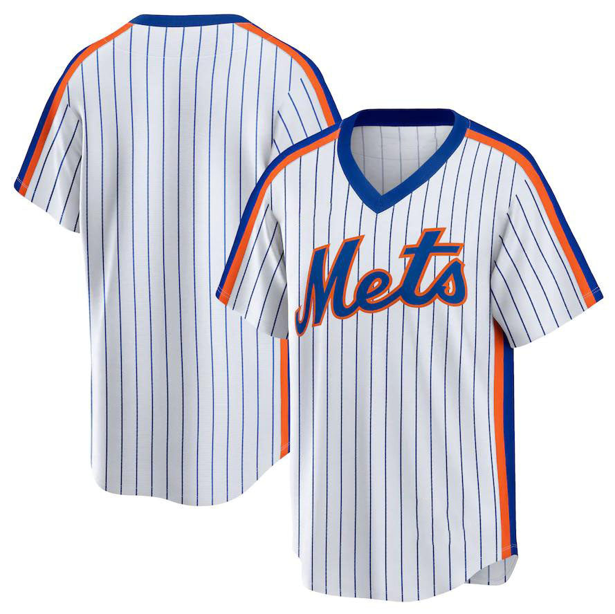 Custom White NYM Baseball Shirt Top