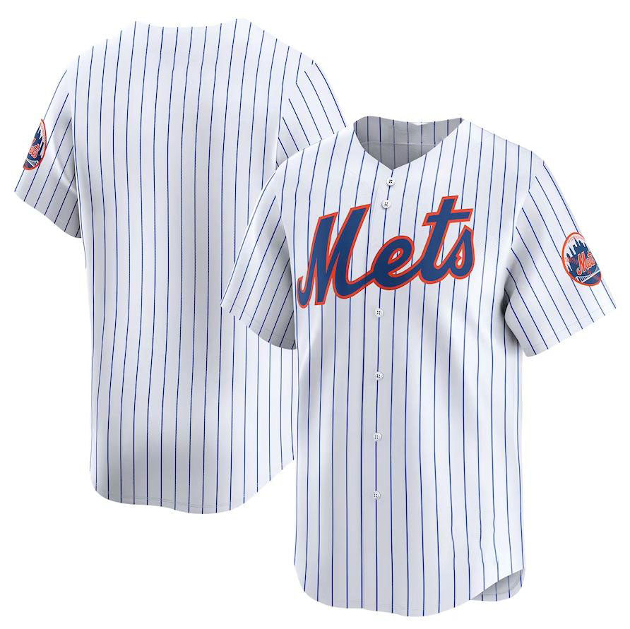 Custom White NYM Baseball Shirt Top