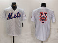 Custom White NYM Baseball Shirt Top