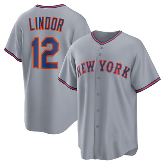 Custom #12 Gray 2025 NYM Baseball Shirt Top