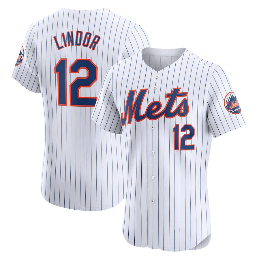 Custom #12 White NYM Baseball Shirt Top