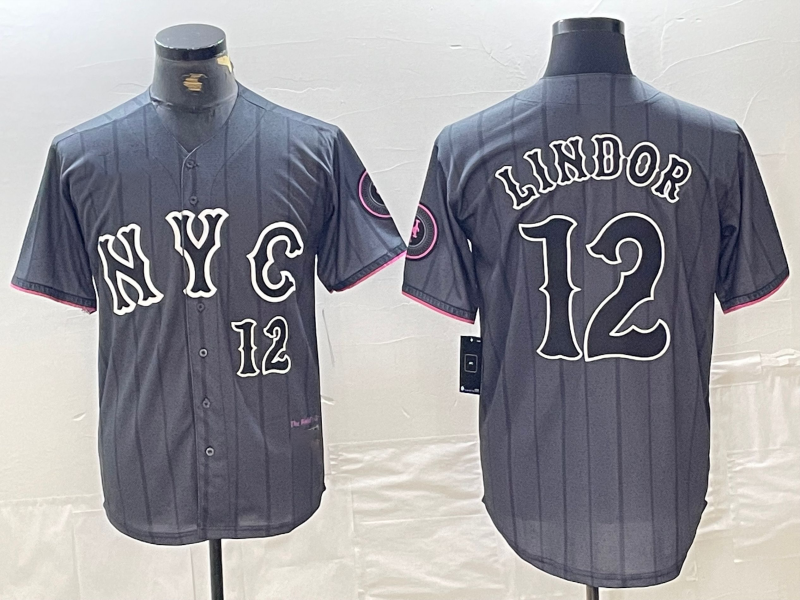 Custom #12 Grey 2024 City Connect NYM Baseball Shirt Top
