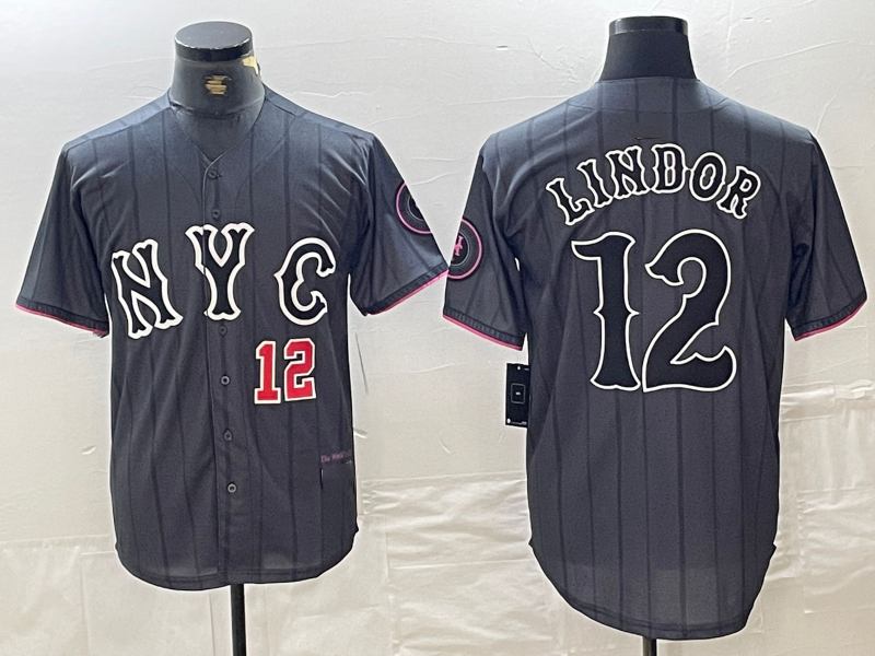 Custom #12 Grey 2024 City Connect NYM Baseball Shirt Top