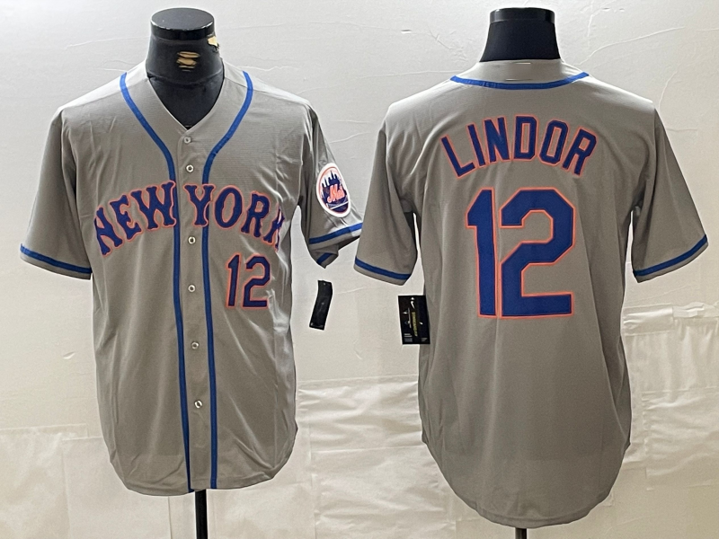 Custom #12 Grey NYM Baseball Shirt Top
