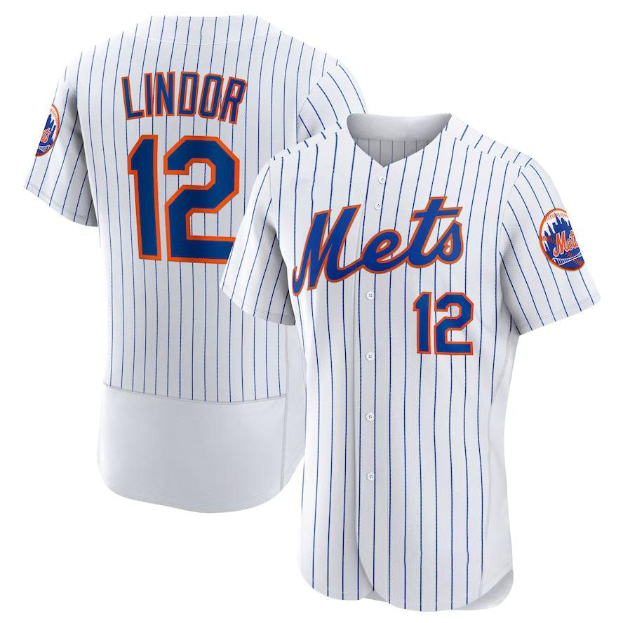Custom #12 White NYM Baseball Shirt Top