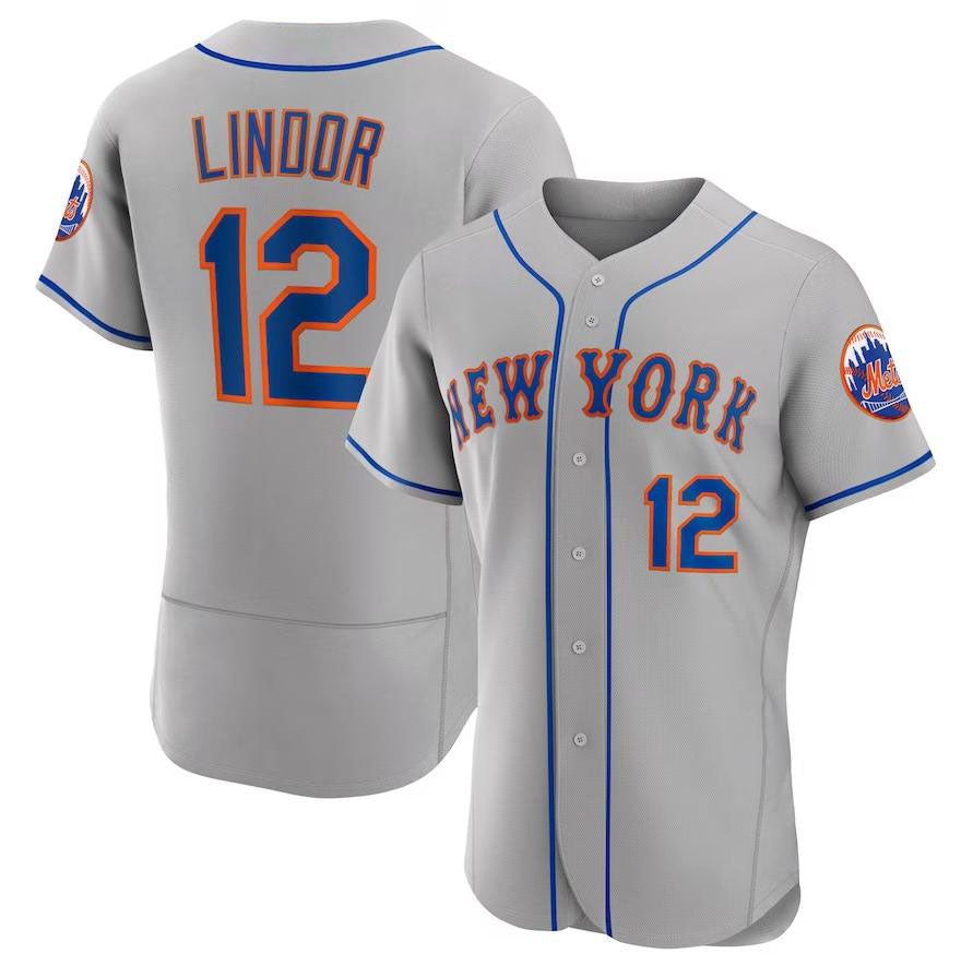 Custom #12 Gray NYM Baseball Shirt Top