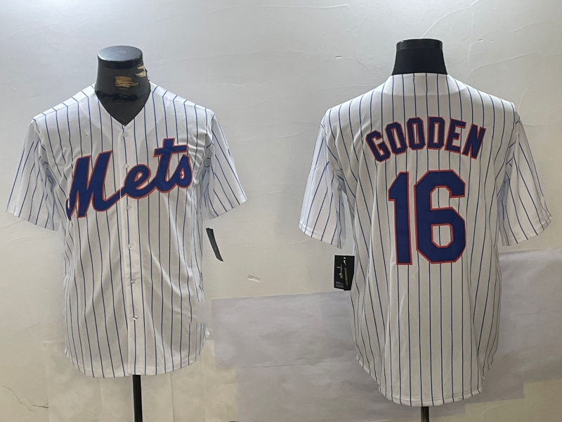 Custom #16 White NYM Baseball Shirt Top