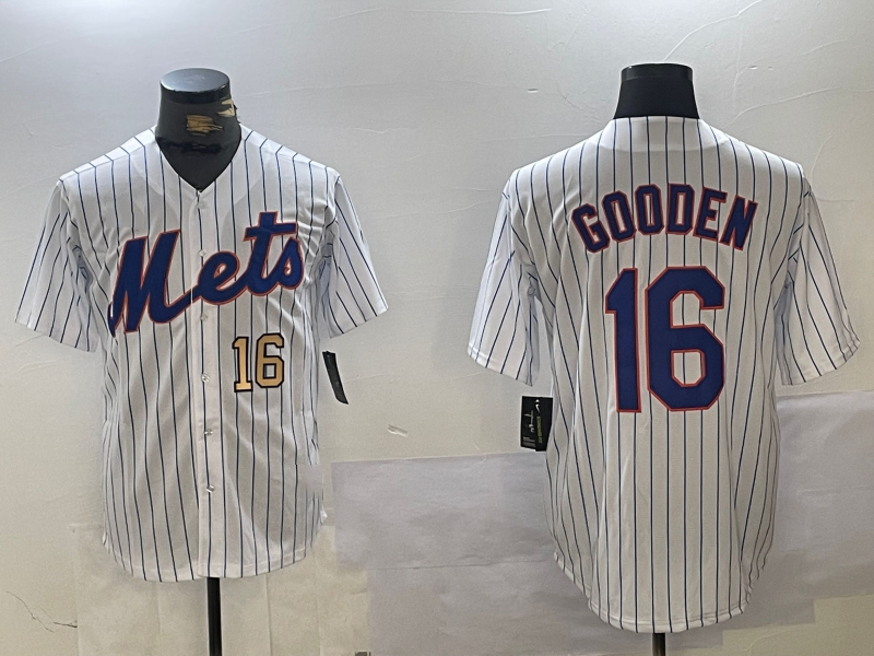 Custom #16 White NYM Baseball Shirt Top