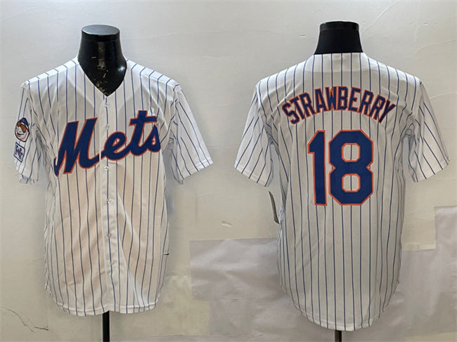 Custom #18 White 2025 NYM Baseball Shirt Top