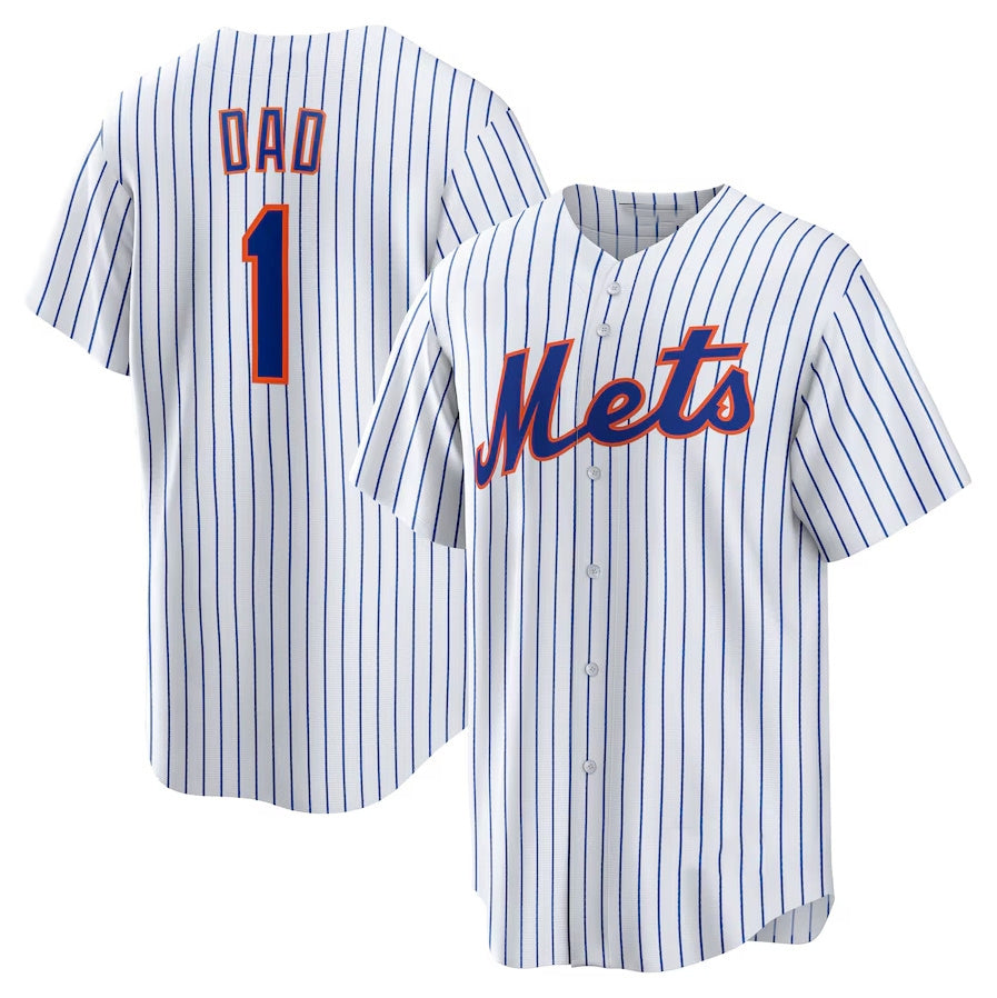 Custom #1 White NYM Baseball Shirt Top
