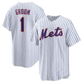 Custom #1 White NYM Baseball Shirt Top