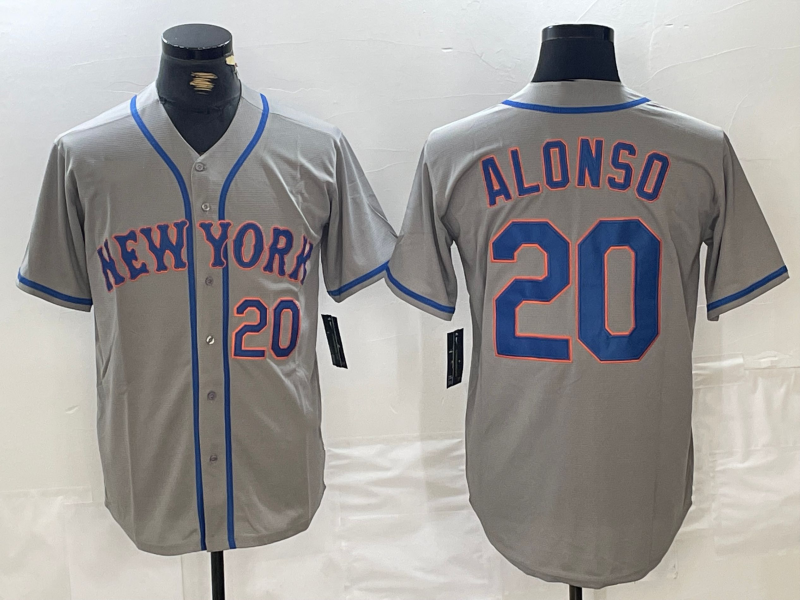 Custom #20 Grey NYM Baseball Shirt Top