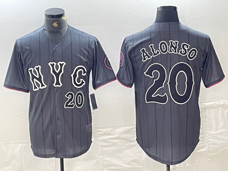 Custom #20 Grey 2024 City Connect NYM Baseball Shirt Top