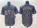 Custom #20 Grey 2024 City Connect NYM Baseball Shirt Top