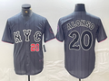 Custom #20 Grey 2024 City Connect NYM Baseball Shirt Top