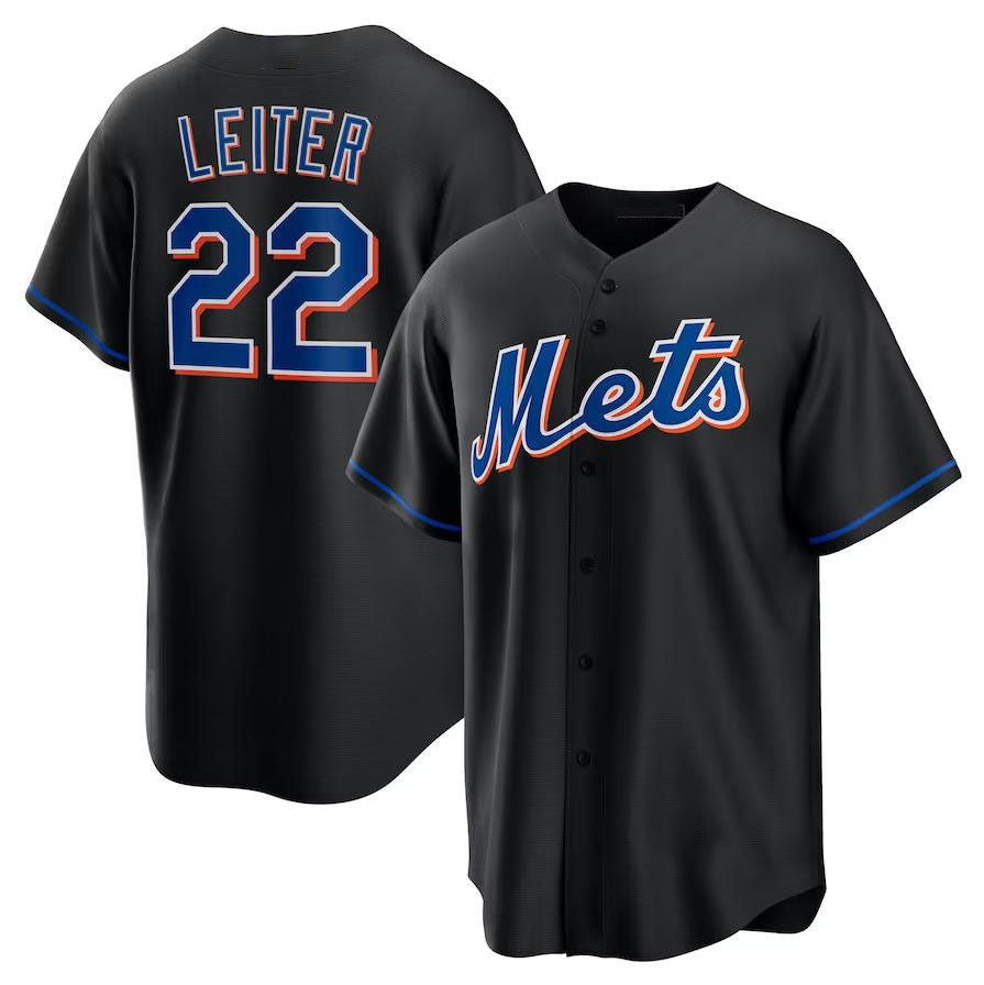 Custom #22 Black 2022 NYM Baseball Shirt Top
