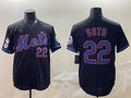 Custom #22 Black 2025 NYM Baseball Shirt Top