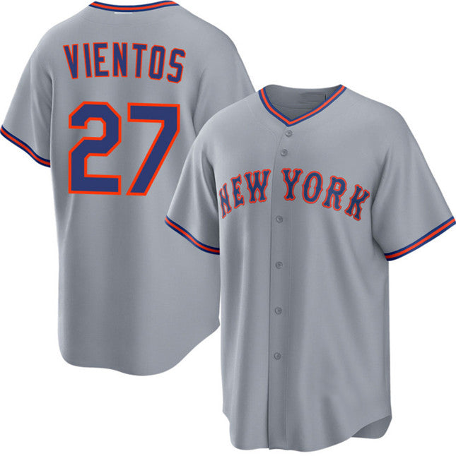 Custom #27 Gray 2025 NYM Baseball Shirt Top