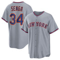 Custom #34 Gray 2025 NYM Baseball Shirt Top