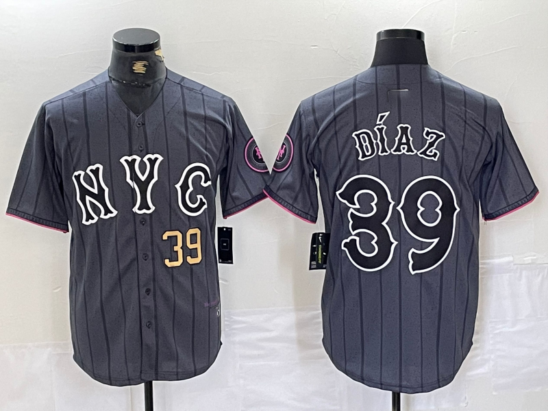 Custom #39 Gray 2024 City Connect NYM Baseball Shirt Top