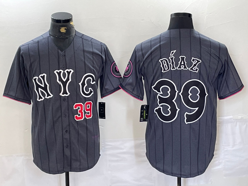 Custom #39 Gray 2024 City Connect NYM Baseball Shirt Top
