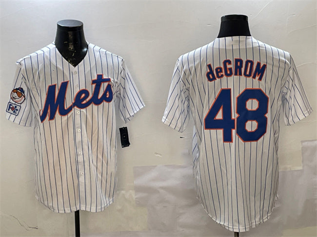 Custom #48 White 2025 NYM Baseball Shirt Top