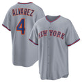 Custom #4 Gray 2025 NYM Baseball Shirt Top