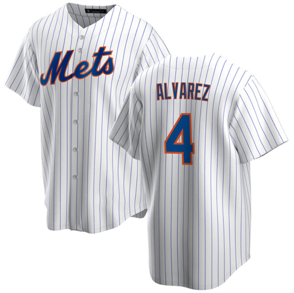Custom #4 White NYM Baseball Shirt Top