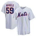 Custom #59 White NYM Baseball Shirt Top