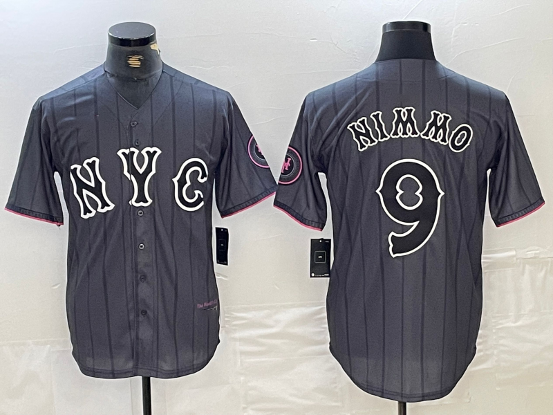 Custom #9 Gray 2024 City Connect NYM Baseball Shirt Top