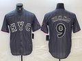 Custom #9 Gray 2024 City Connect NYM Baseball Shirt Top