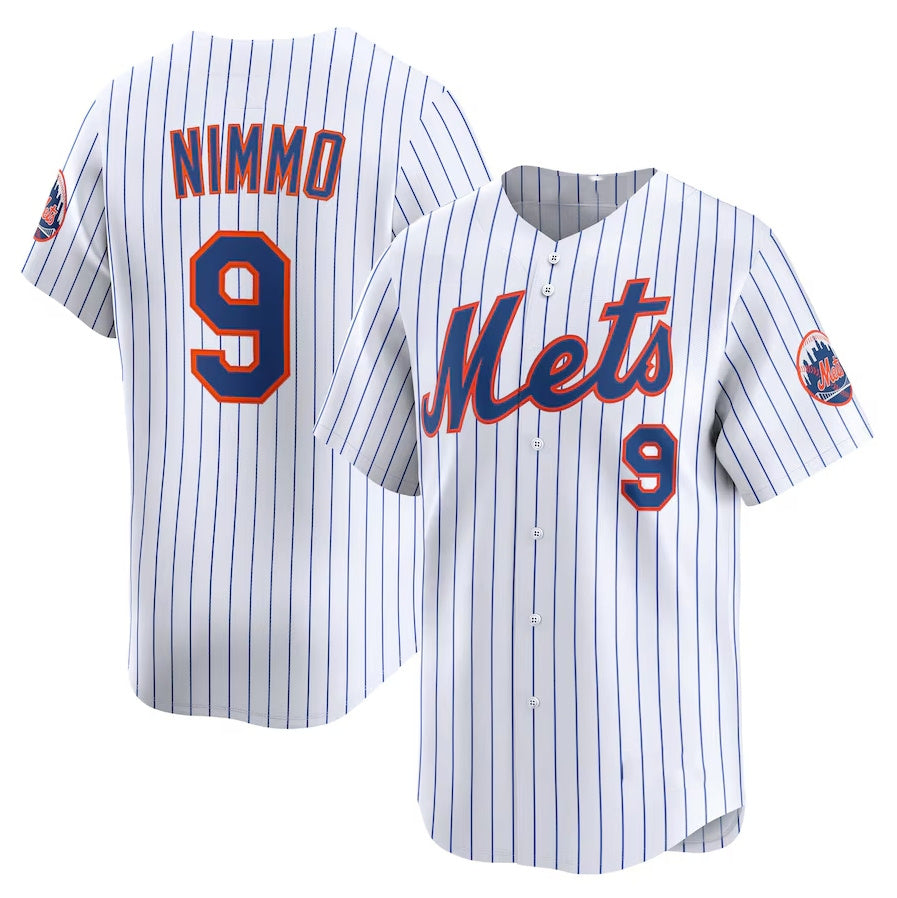 Custom #9 White NYM Baseball Shirt Top