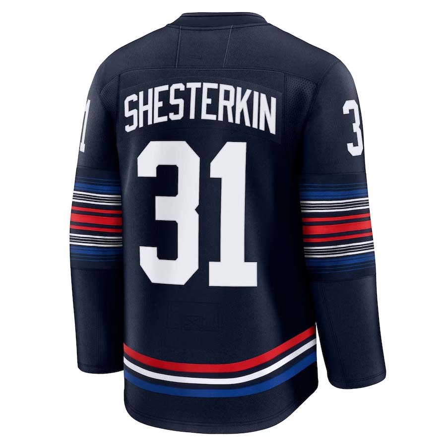 Custom #31 Navy Hockey Shirt Top