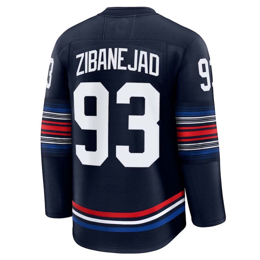 Custom #93 Navy Hockey Shirt Top