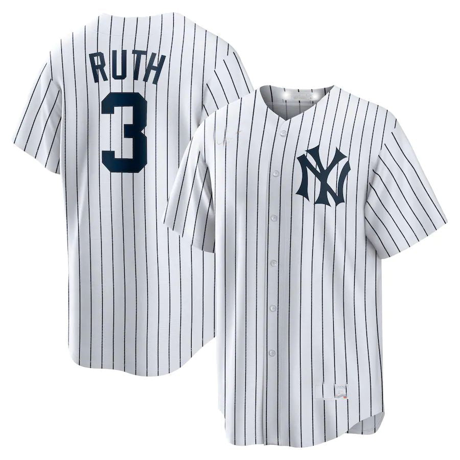 Custom #3 White NYY Baseball Shirt Top
