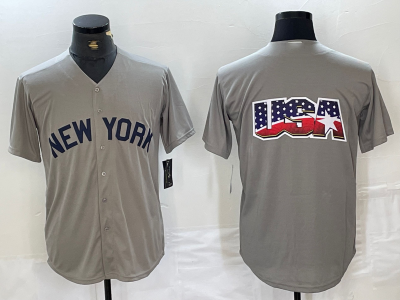 Custom Grey 2021 NYY Baseball Shirt Top