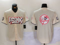 Custom Cream NYY Baseball Shirt Top