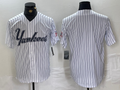 Custom White NYY Baseball Shirt Top