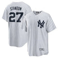 Custom #27 White NYY Baseball Shirt Top