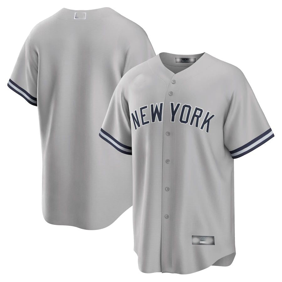 Custom Gray NYY Baseball Shirt Top