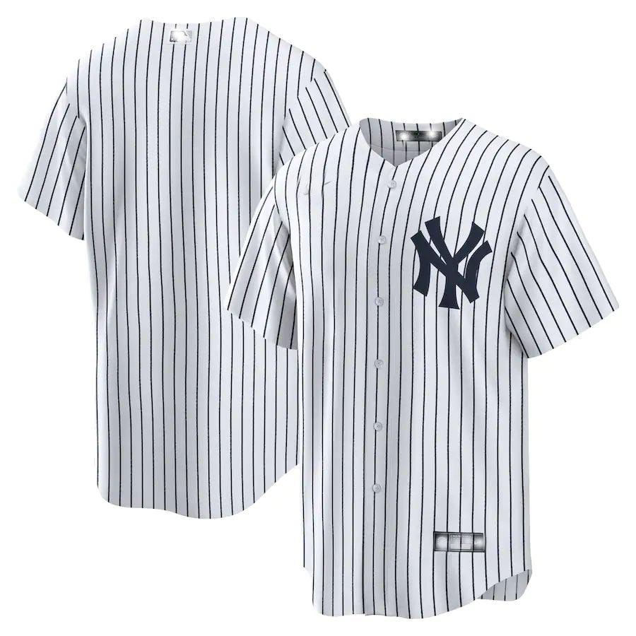 Custom White NYY Baseball Shirt Top