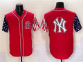 Custom Red NYY Baseball Shirt Top