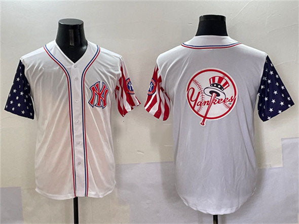 Custom White NYY Baseball Shirt Top