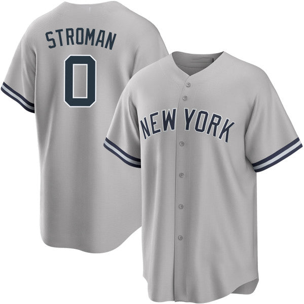 Custom #0 Gray NYY Baseball Shirt Top