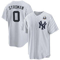 Custom #0 White 2024 NYY Baseball Shirt Top