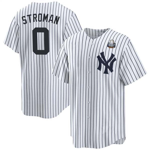 Custom #0 White 2024 NYY Baseball Shirt Top